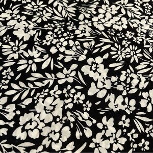 Floral Black and White Fabric, 2 yards